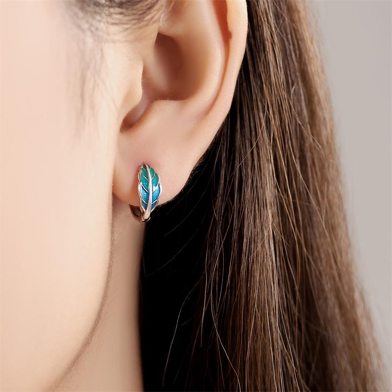 Серьги-кольца из серебра 925 пробы, серия «Цветочные растения», зелень, ирис, лоза, для женщин, свадебные, помолвочные, подарок на день рождения