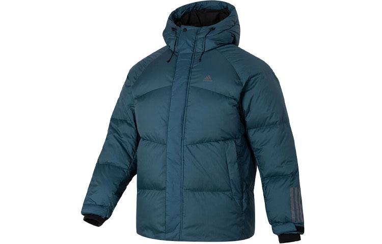 adidas Мужские пуховики Синий с капюшоном Умеренный пуховик IL8929