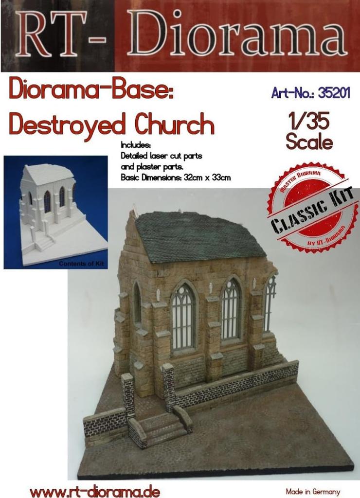 RT Diorama Diorama Base Destroyed Church Diorama Base RTD35201 1/35