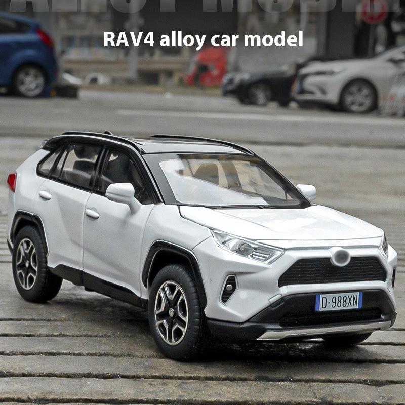 Масштабная модель автомобиля Toyota RAV4 из сплава 1:32, изысканное настольное украшение, лучшая коллекция для энтузиастов моделей автомобилей, подарки на Хэллоуин