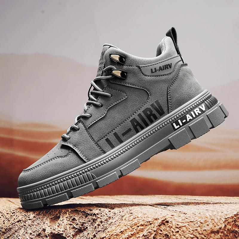 2024 Мужские Осенние Новые Модные Повседневные Износостойкие Ботинки Высокие Туфли Инструменты Ботинки Tide Британские Холщовые Ботинки