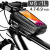 НОВЫЕ сумки для велосипеда WILD MAN на передней раме, сумка для велосипеда MTB, водонепроницаемая сумка для мобильного телефона с сенсорным экраном и верхней трубкой для езды на велосипеде