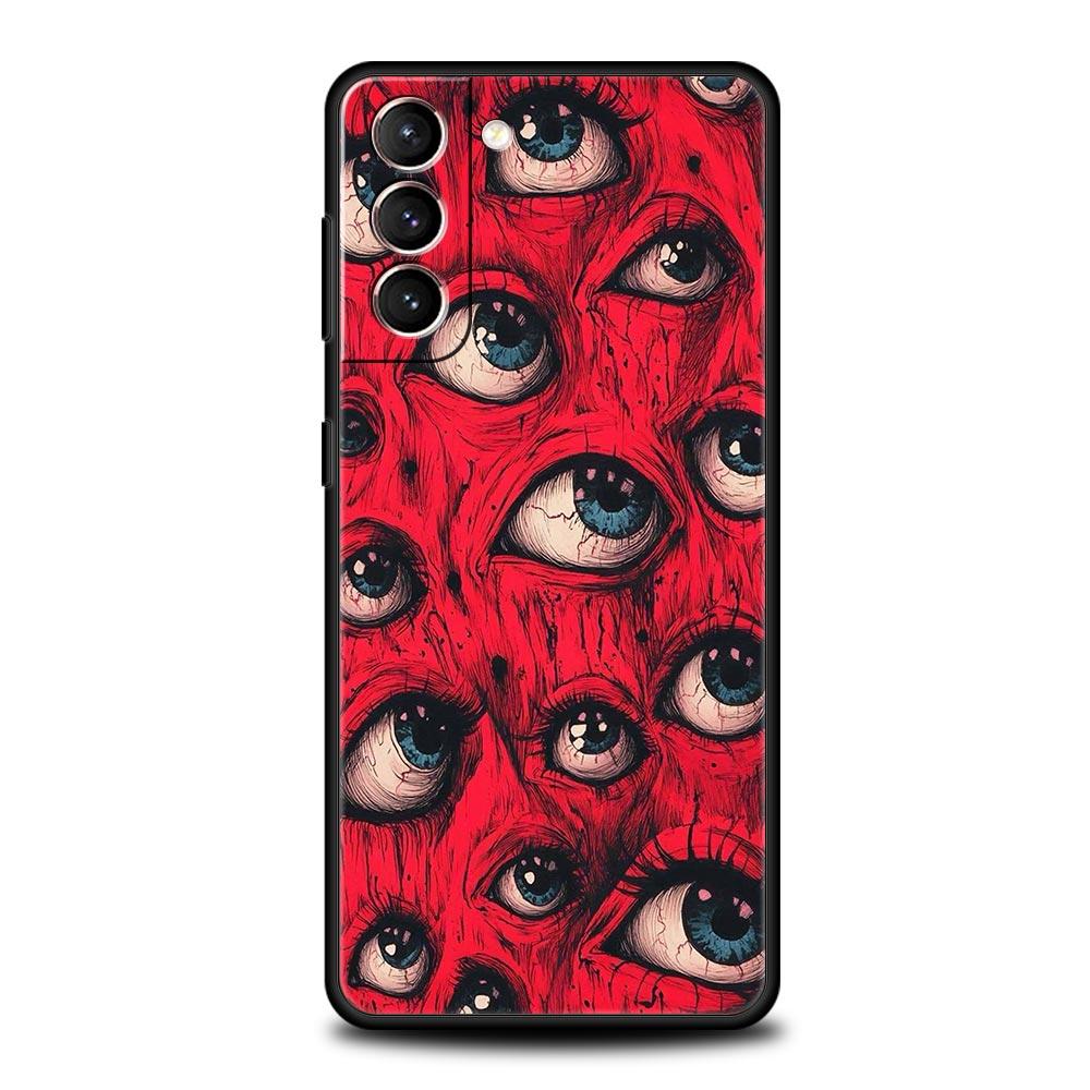 Чехол для телефона для Samsung Galaxy S26 S25 S24 S23 S22 S20 S21 FE Ultra Plus S25 Edge Мягкий ТПУ Чехлы Модный Крутой Глаза Креативный