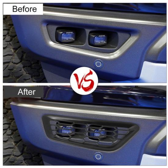 Front Bumper Fog Light Lamp Cover Bezel Trim For Ford F150 21+ Black Accessories