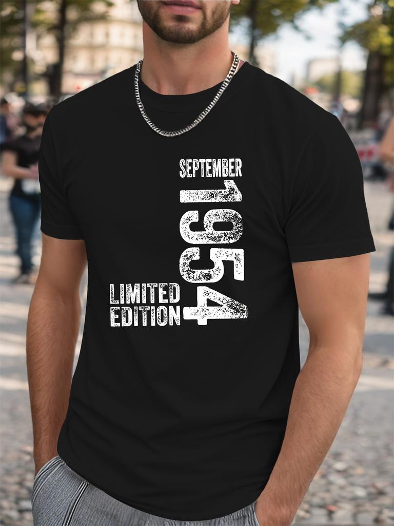 Men'S T-Shirt in Plus Size with Limited Crinkle Design from September 1954