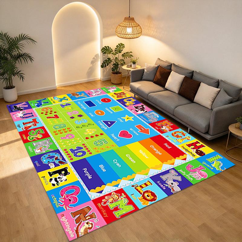 Alphabet Living Room Nonslip Area Rug Soft Carpet For Bedroom Game Playroom Sofa Office Home Decor Doormat Christmas Gift C9301397