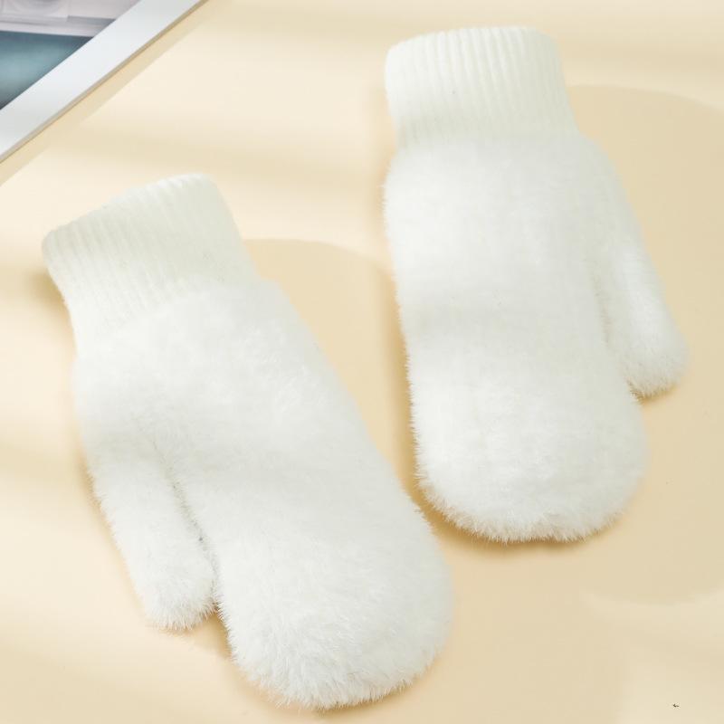 Gloves Female Winter Cute Student Thickened Couple Male Plush Cycling Cold Warm Full Finger Gloves