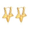 Гладкие серьги-пентаграммы, изысканная трехмерная простая пряжка для ушей Wind, позолоченные серьги-звезды из нержавеющей стали с открыванием и закрыванием