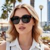 Fashion Korean Version Of Cat'S Eye New Sunglasses Personalized Retro Versatile Street Shot Plain Sunglasses Simple Trendy Glasses Women