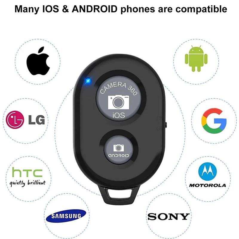 Пульт дистанционного управления камерой Bluetooth для смартфонов Беспроводной пульт дистанционного управления камерой телефона Совместимость с iPhone и Android Нажмите Фото и Видео