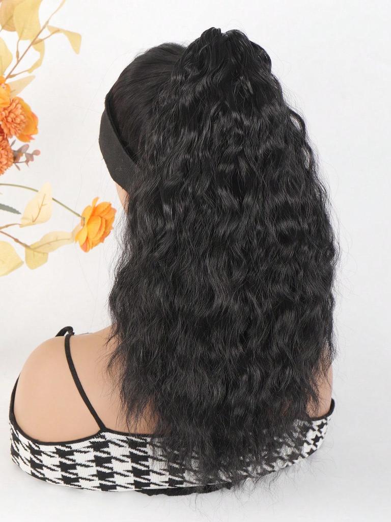 18-дюймовые накладные волосы на клипсах для хвостиков, многослойные волосы, пушистые, густые, волнистые, черные, мягкие, синтетические, для женщин