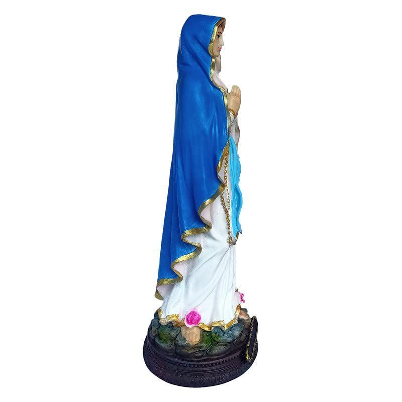 PolyMarble 1 Feet Lourdh Mary Showpiece Idol Catholic Wall Decorative Christian Statues Figurine Home Decor Craft House Warming for Living Room