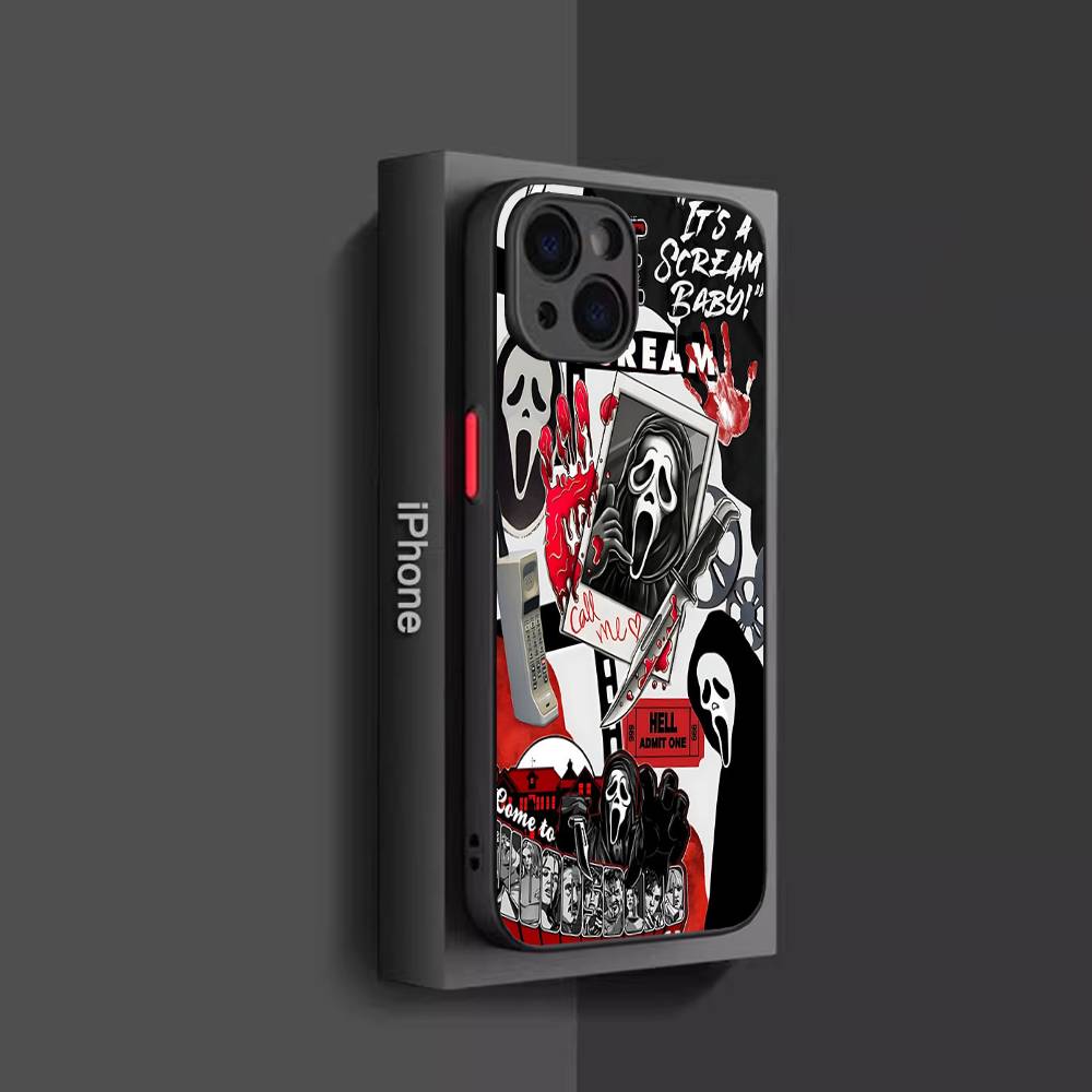 Чехол для телефона Horror S-scream Dead для iPhone 16 15 14 Plus 13 12 11 Pro Max Матовый с бампером