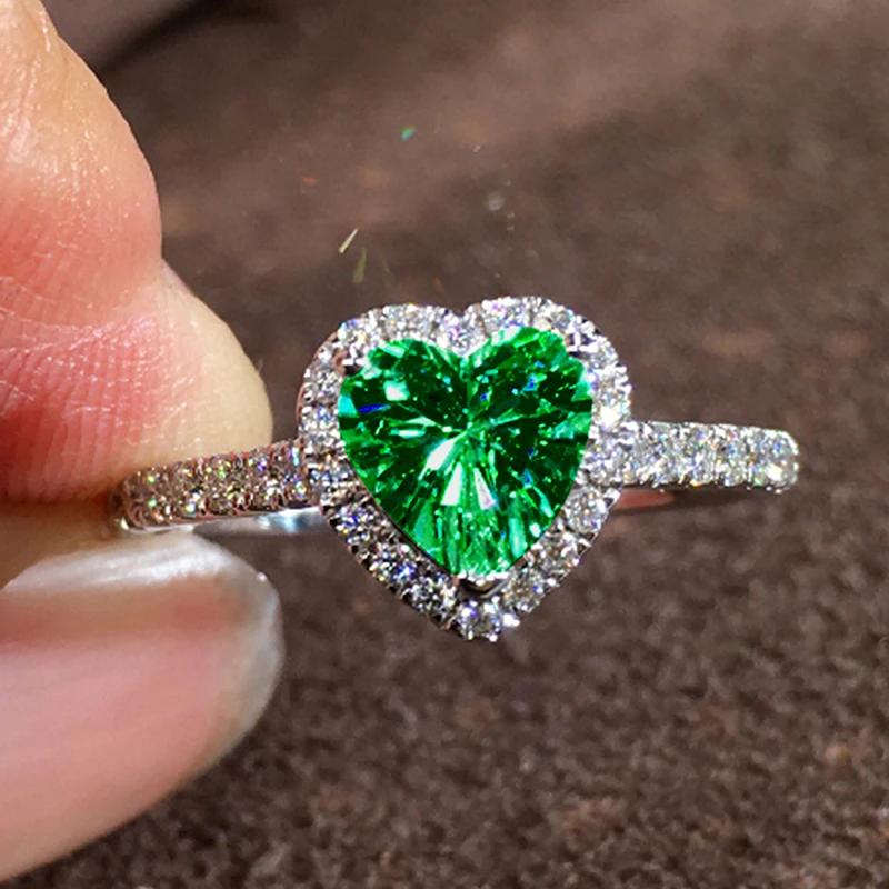 Эстетические кольца Huitan в форме сердца для женщин, блестящие кубические цирконии, аксессуары для пальцев, изысканные помолвочные украшения