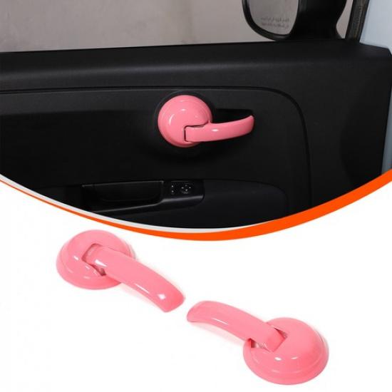 Pink ABS Interior Door Handle Cover For Fiat 500 Abarth 595 2010+