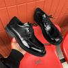 2025 Мужская Мода Деловые Свадебные Туфли для Вождения Черные на Толстой Подошве Дерби Модные Британские Высокие Мужские Туфли