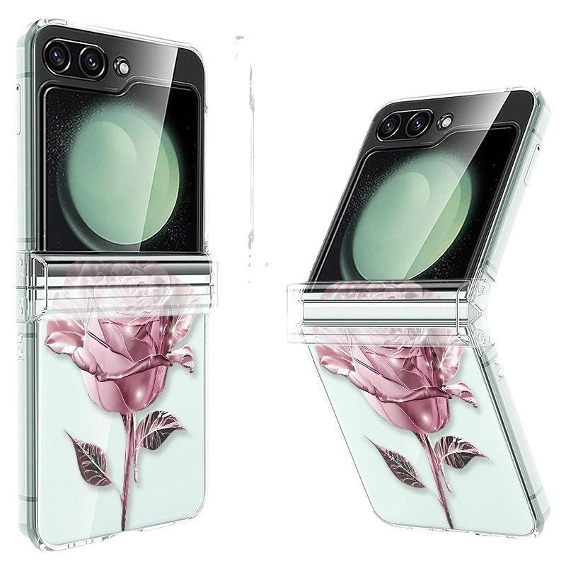 Samsung Z Flip 6 Кристально-розовый Прозрачный Складной Ударопрочный Чехол