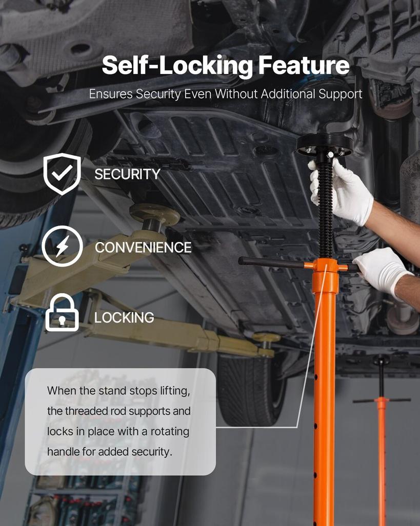 Underhoist Support Stand 3/4Ton Capacity Under Hoist Jack Stand Two Wheels