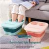 Collapsible Silicone Foot Bath with Lid - Portable, Space-Saving, Thickened Basin for Soaking and Massage