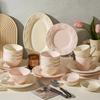 Креативные рельефные керамические тарелки во французском стиле, однотонная рыбная тарелка, вкусные блюда, суповые миски, красивая посуда, кружка для завтрака
