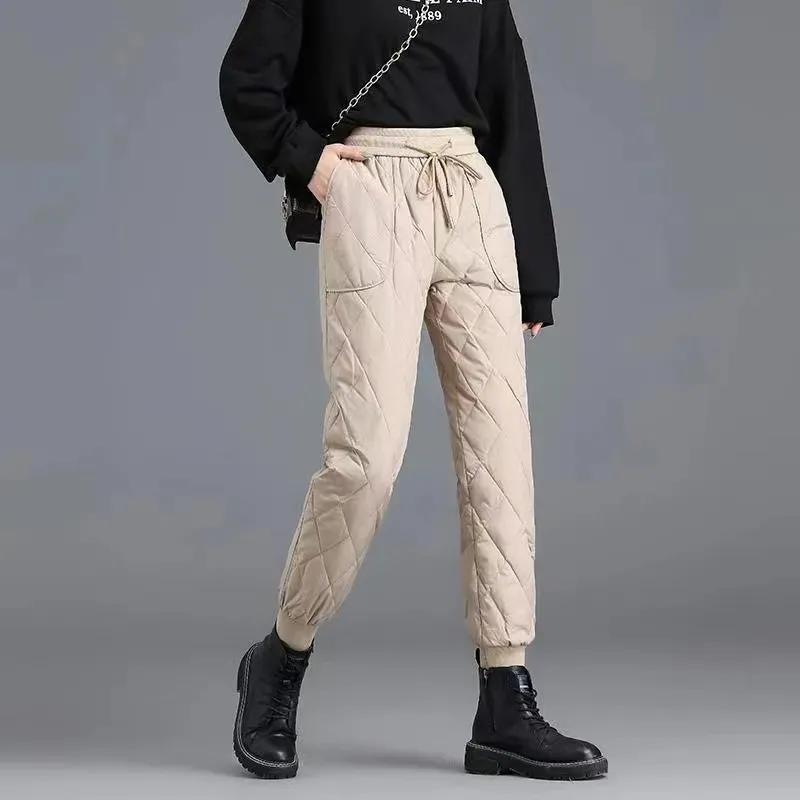 Women's Autumn and Winter Solid Color Light Pants Middle-aged and Young Solid Color High-Waisted Trousers