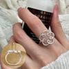 Серебряное кольцо-цветок 925 пробы для женщин Полое исполнение Ретро Хип-хоп Украшение Подарок Вечеринка Прямая поставка