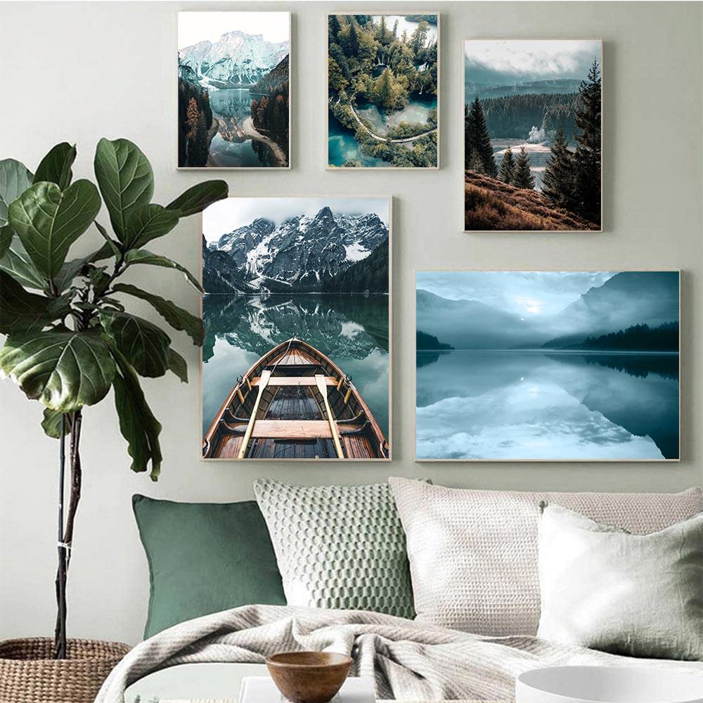 Landscape Canvas Painting Home Decor Nordic Poster Wall Art Pictures for Room Design Printings for Interior Decor No Frame