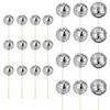 24pcs Reflective Discos Ball Cupcake Toppers Cake Decorations for Wedding Birthday Party Supplies Dessert Accessories