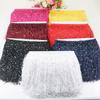 20Cm Wide Sequin Double-Wire Encrypted Nylon Row Beard Fringed Lace Latin Dance Clothing Accessories
