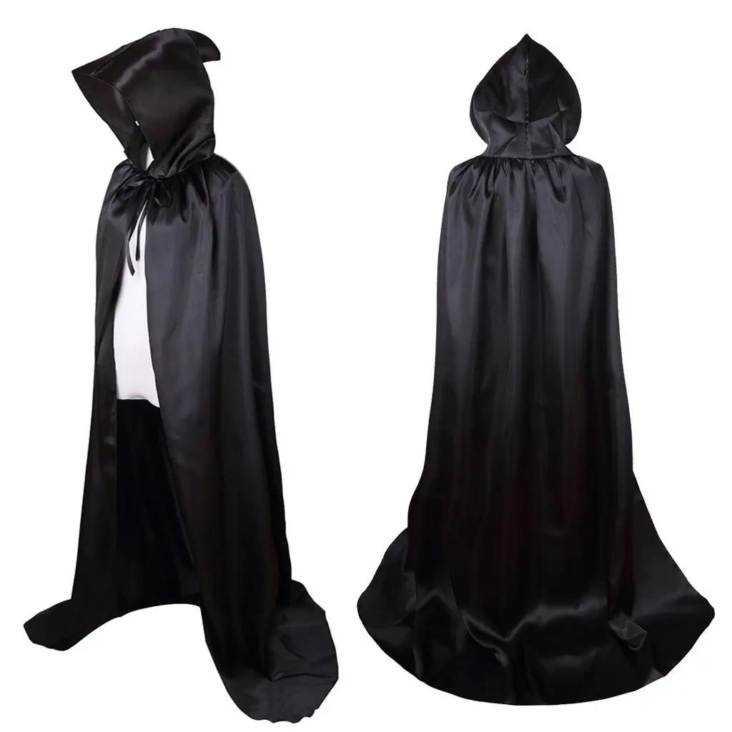 Elegant Hooded Cloak for Halloween & Christmas Devil Witch Grim Reaper Costume Cape Unisex Adult & Kids Party Cosplay