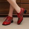 Модные элегантные туфли на низком каблуке, женские туфли-лоферы, большой размер 45, повседневные, на шнуровке, черные, белые, красные, розовые, женские туфли на каблуке для вечеринки и свадьбы