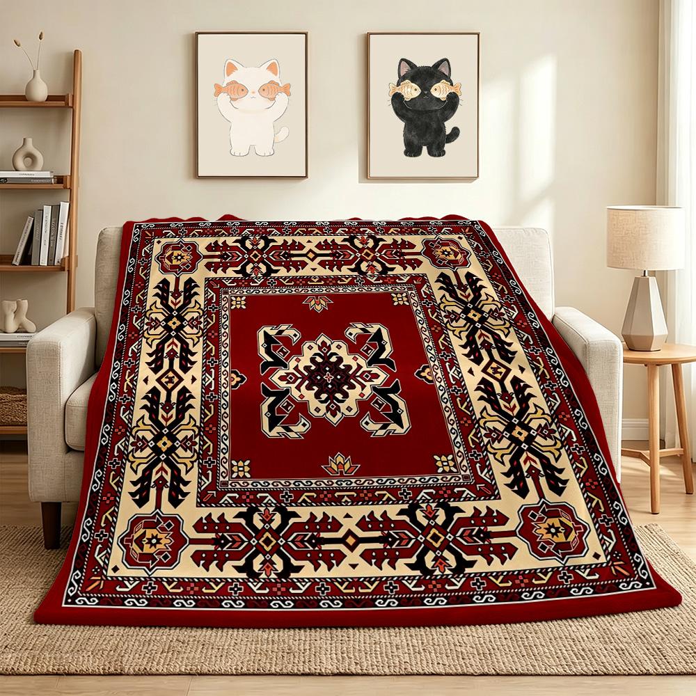 Persian Rug Flannel Blanket Throw Blanket Soft Warm Sofa Bed Camping home Decor Unique Christmas Gift C9261817