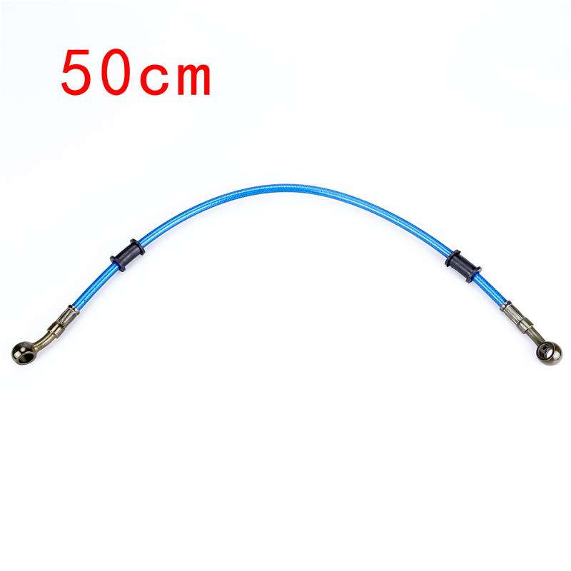 M10 50-120cm Motorcycle Dirt Bike Braided Line Steel Brake Hose Cable Hydraulic Banjo Pipe Universal Fit Racing