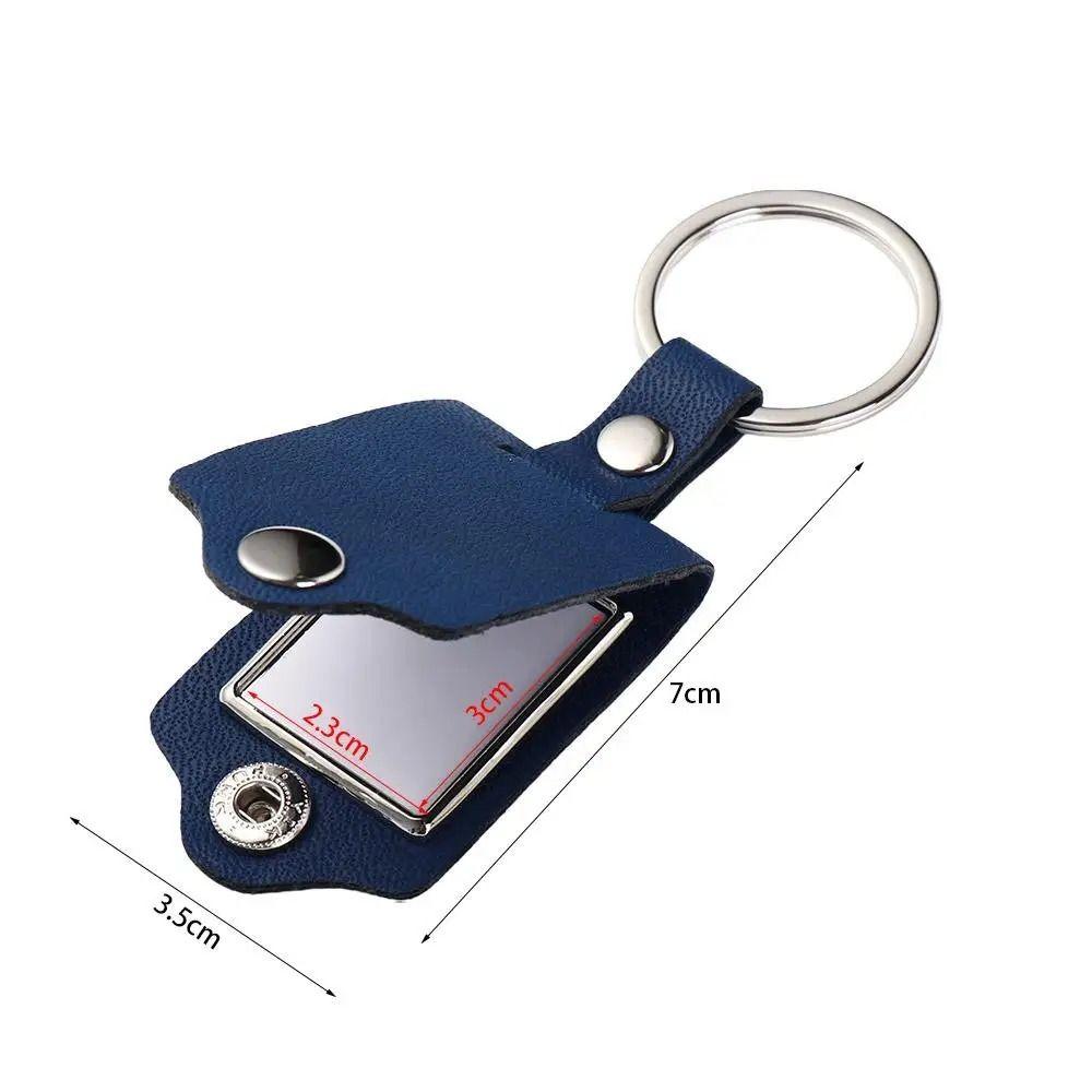 PU Leather Photo Frame Metal Metal Key Chains Fashion Photo Keyring Gift