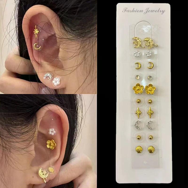 Pearl Flower Moon Ear Sticker Ear Care Seeds Acupuncture Auricular Ear Sticker Massage Therapy Needle Patch Auriculotherapy