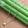 Korean 925 Sterling Silver Triangle Box Chain Necklace Versatile For Men Women Simple Jewelry Anniversary Party Gift Accessories