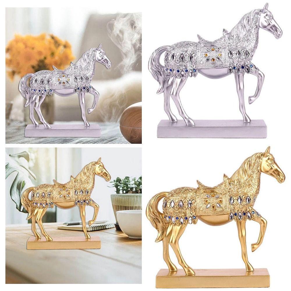 Modern Horse Ornaments Resin Miniatures Figurine Desktop Ornament Horse Statue New Year