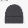 Available Autumn and Winter Warm Thickened Double Beanie Hat Simple Men's Women's Knitted Hat