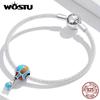 WOSTU Стерлингового Серебра 925 Vinatge Воздушный Шар Полярный Шарм Подвеска Из Бисера Подходит Оригинальный Браслет Ожерелье Для Женщин Ювелирные Изделия