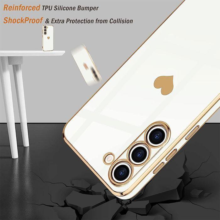 Protective Case - BOOLING - for Samsung Galaxy A17 4G/5G - Heart Pattern - White - 2 Tempered Glasses