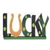 St. Patrick's Day Sign Decoration Indoor Living Room Decorations Scene Layout DIY Wood Craft Signs Holiday Wooden Decors