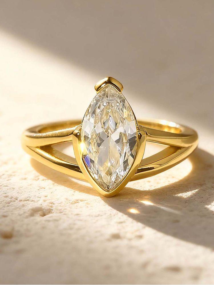 925 Sterling Silver Fashion Shiny Marquise Shape Zircon Ring For Women Engagement Wedding Anniversary High Quality Fine Jewelry