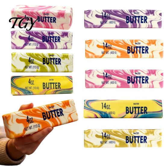 Hand Fidget Toy Flow Pattern Butter Stick Squeeze Toy, Slow Rebound Bar for Calming Stress Relief, Soft Stretchy Strip Desk Office Toys
