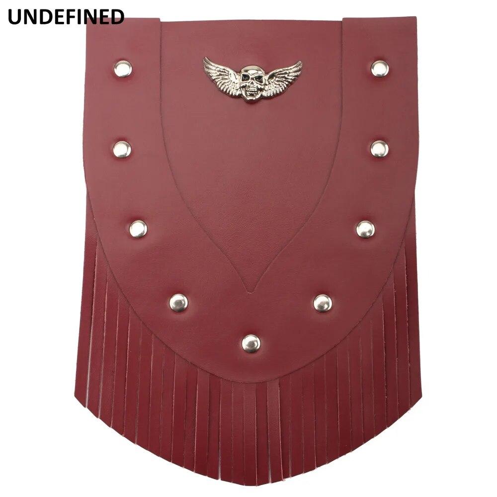 Мотоциклетные брызговики, кожаная кисточка, передние крылья с черепом, отделка для Harley Sportster 883 1200 XL Softail Dyna FXD Universal