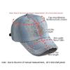 Adjustable Rhinestone Baseball Cap Women Cotton Denim Baseball Cap New Sequins Sports Cap