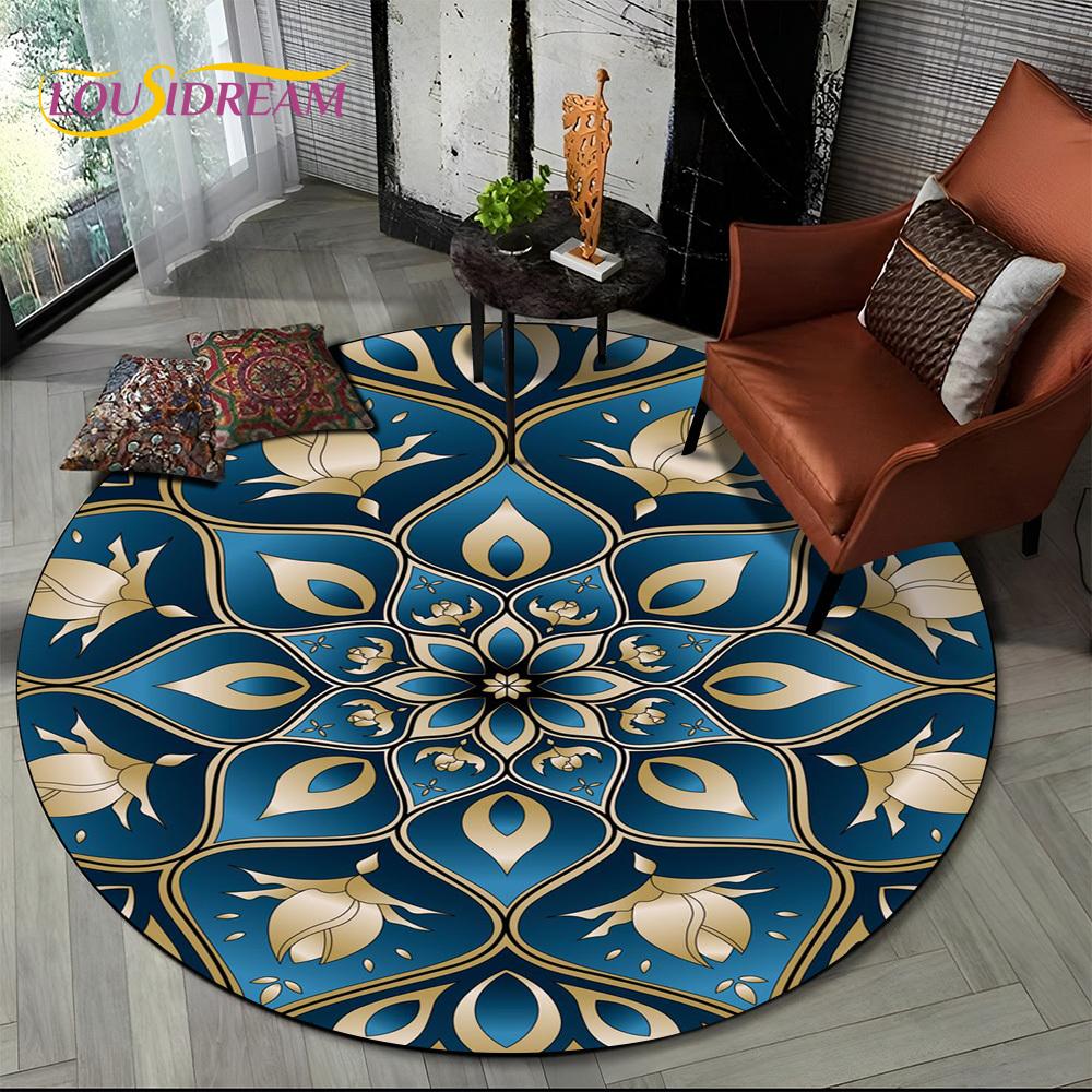 3D Meditation Mandala Bohemia nature Spirit Yoga Round Carpet Rug for Living Room Bedroom Child Decor,Pet Area Rug Non-slip Mat