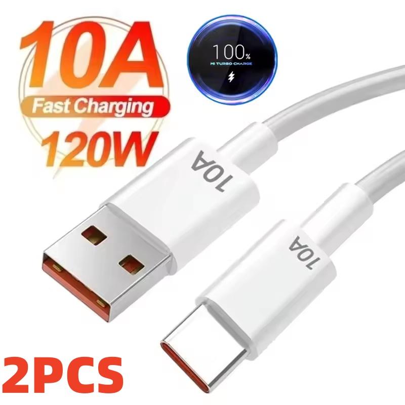 10A USB To Type C Cable 120W Super Fast Charging Phone Charger USB C Data Cord For Samsung Xiaomi Huawei Quick Charger Cable