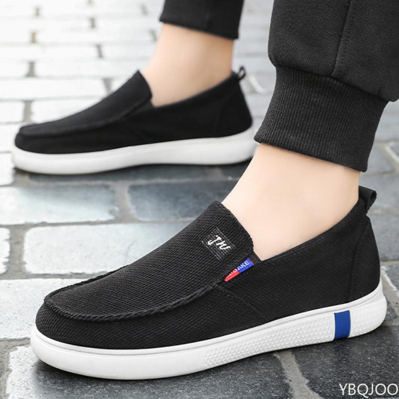 Мода Мода Повседневная Мужская Обувь Новая Весна и Лето Однотонная Удобная Противоскользящая Плоская Дышащая Тканевая Обувь Zapatos De Hombre