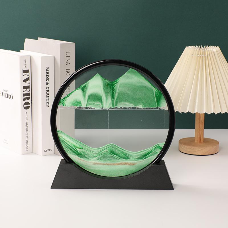 Sandscape Рамка для живой песочной анимации Зыбучий песок 3D Динамические жидкие песочные часы Кинетическая песочная картина Текущий песок Офис Домашний декор Подарки