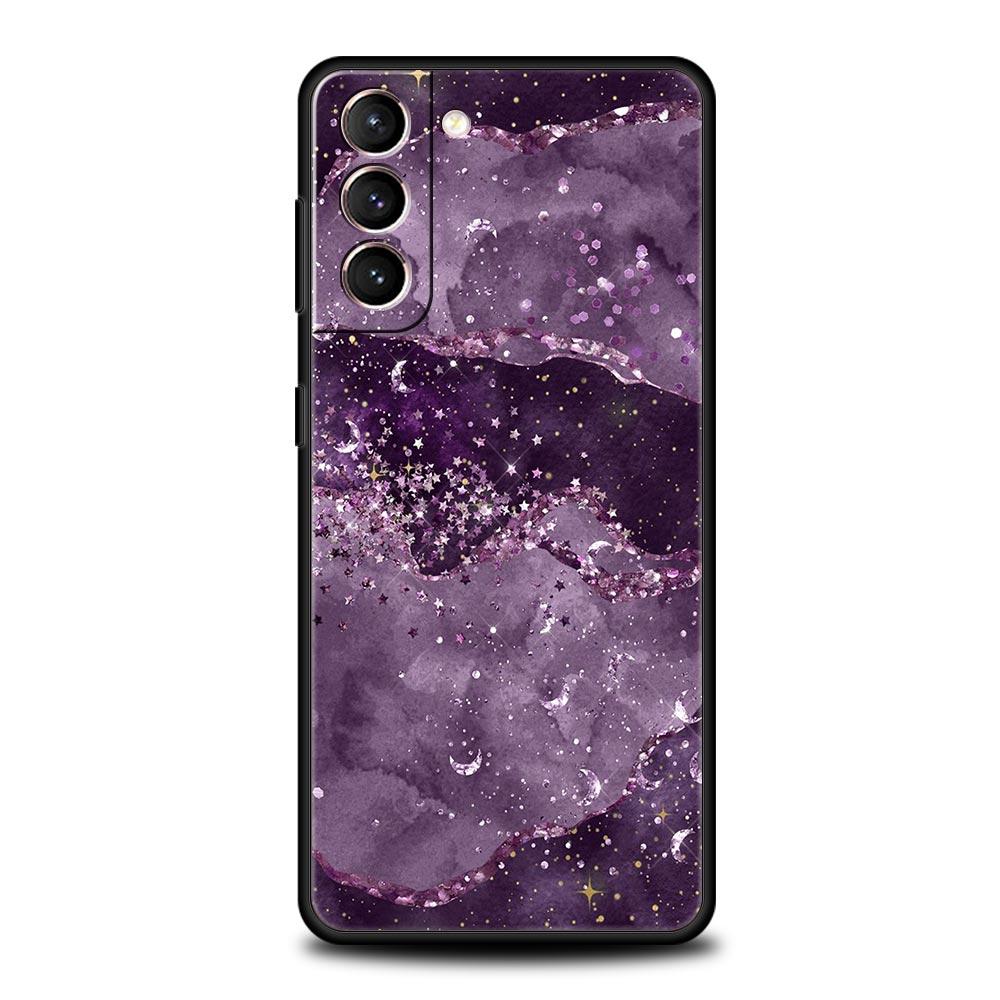 Радужный блестящий агатовый мраморный художественный чехол для телефона для Samsung Galaxy S23 S22 S21 S20 FE Ultra 5G S10 S10E S9 S8 Plus 10 20, мягкий чехол